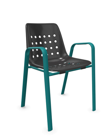 Schaffner Bermuda Fauteuil repas avec accoudoirs tubes ovales 
