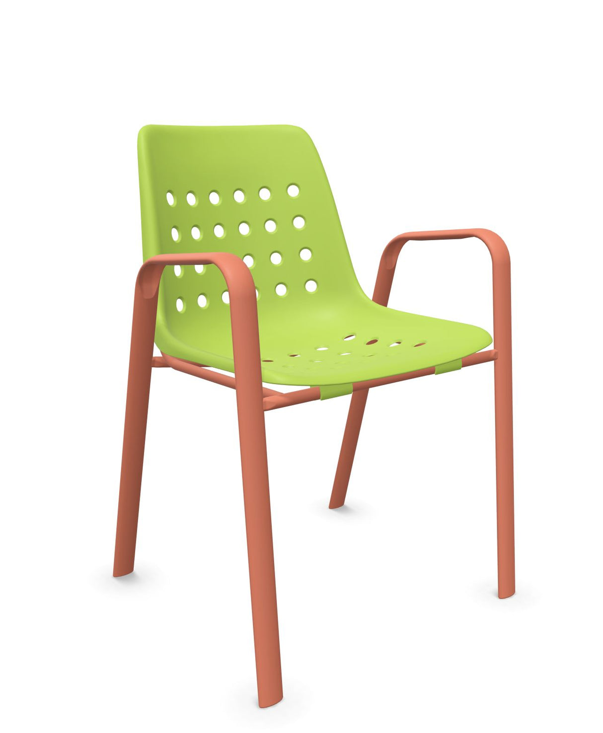 Schaffner Bermuda Fauteuil repas avec accoudoirs tubes ovales 