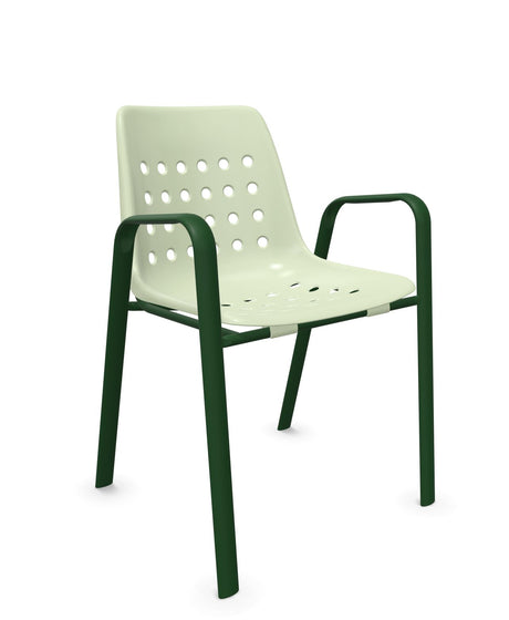 Schaffner Bermuda Fauteuil repas avec accoudoirs tubes ovales 