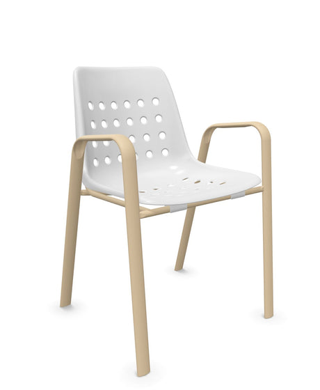 Schaffner Bermuda Fauteuil repas avec accoudoirs tubes ovales 