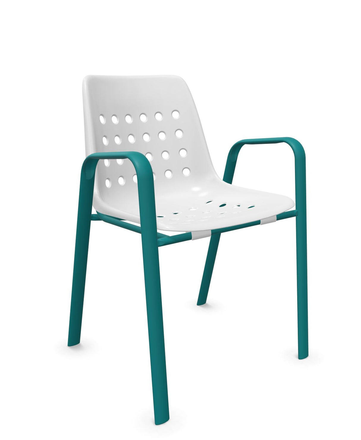 Schaffner Bermuda Fauteuil repas avec accoudoirs tubes ovales 