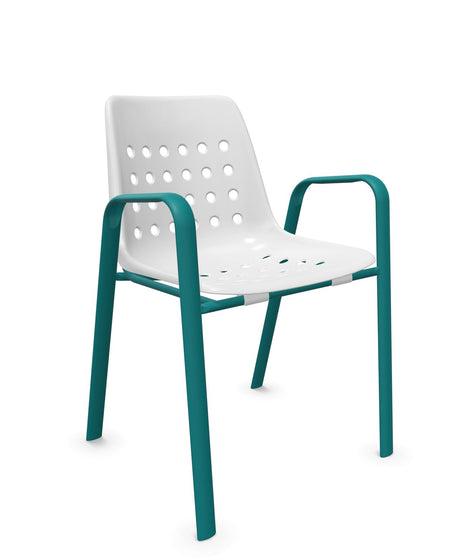 Schaffner Bermuda Fauteuil repas avec accoudoirs tubes ovales 