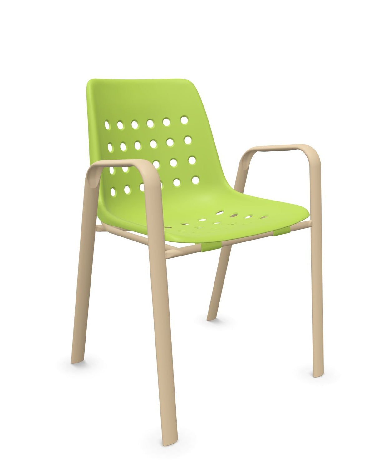 Schaffner Bermuda Fauteuil repas avec accoudoirs tubes ovales 