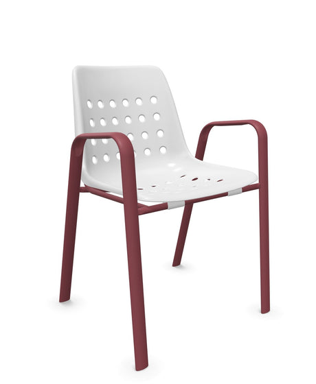 Schaffner Bermuda Fauteuil repas avec accoudoirs tubes ovales 