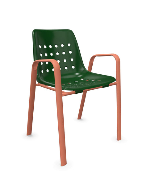 Schaffner Bermuda Fauteuil repas avec accoudoirs tubes ovales 