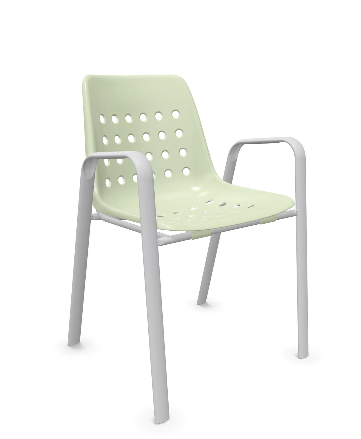 Schaffner Bermuda Fauteuil repas avec accoudoirs tubes ovales 