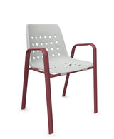 Schaffner Bermuda Fauteuil repas avec accoudoirs tubes ovales 