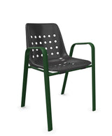 Schaffner Bermuda Fauteuil repas avec accoudoirs tubes ovales 
