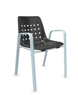 Schaffner Bermuda Fauteuil repas avec accoudoirs tubes ovales 