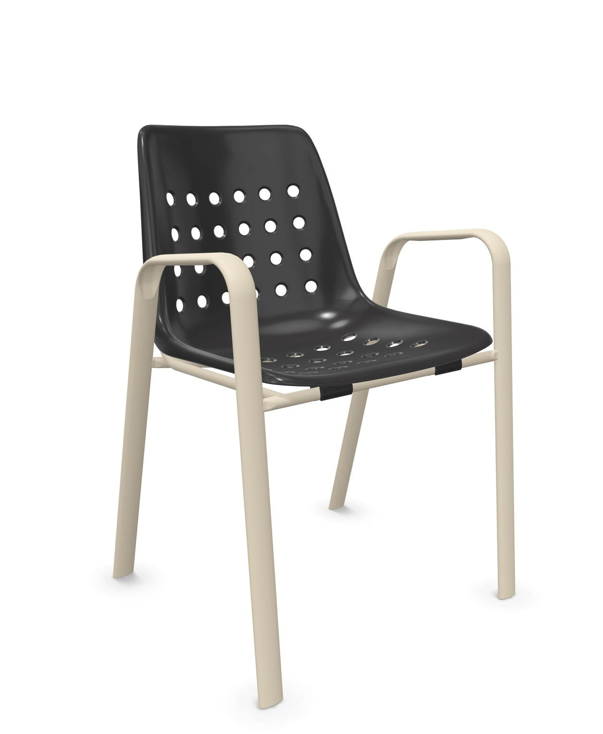 Schaffner Bermuda Fauteuil repas avec accoudoirs tubes ovales 