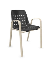 Schaffner Bermuda Fauteuil repas avec accoudoirs tubes ovales 