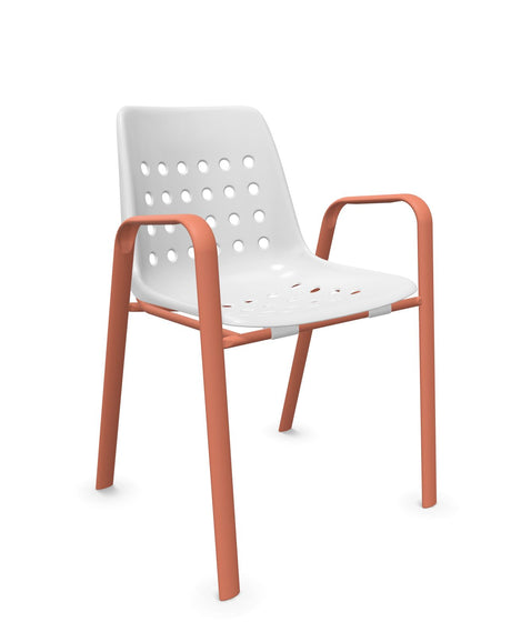 Schaffner Bermuda Fauteuil repas avec accoudoirs tubes ovales 