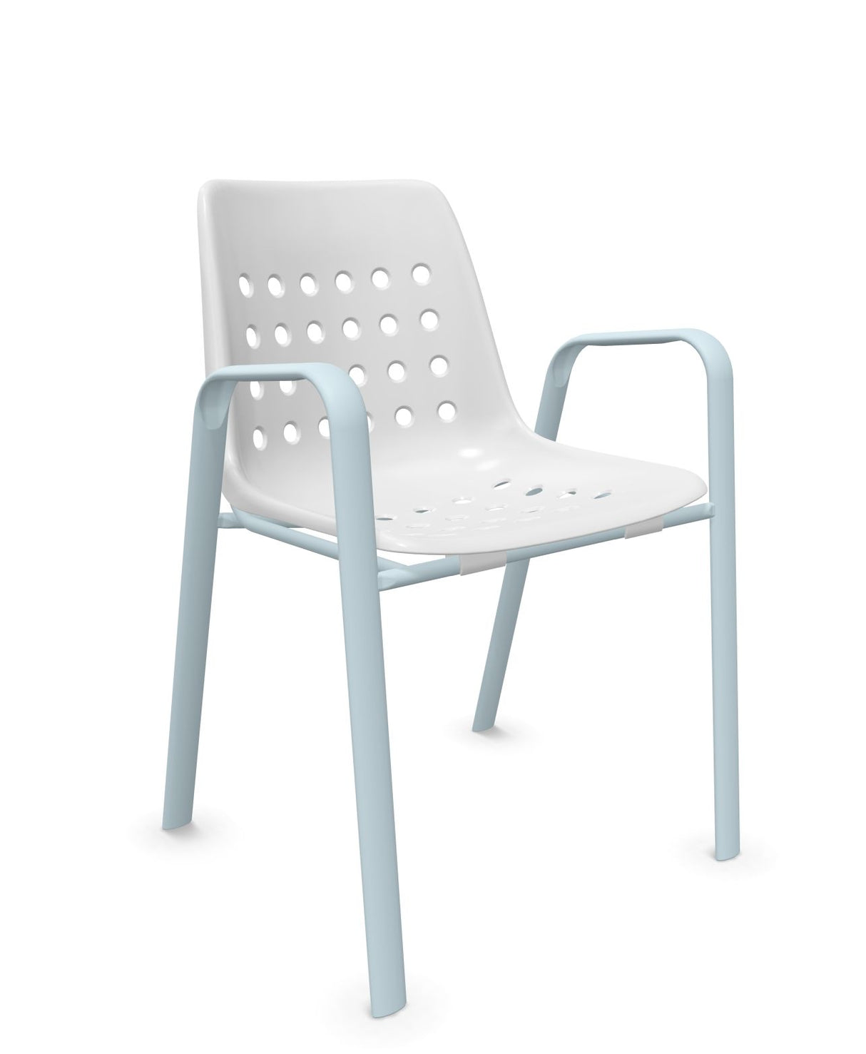 Schaffner Bermuda Fauteuil repas avec accoudoirs tubes ovales 
