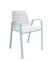 Schaffner Bermuda Fauteuil repas avec accoudoirs tubes ovales 