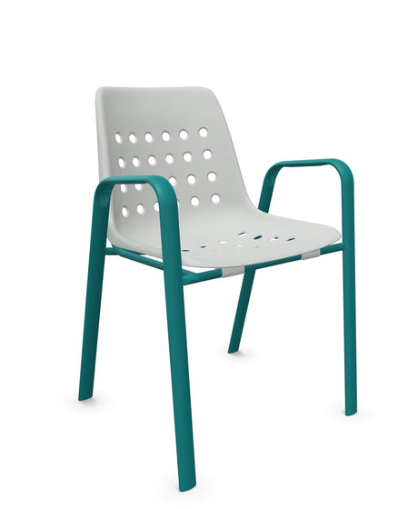 Schaffner Bermuda Fauteuil repas avec accoudoirs tubes ovales 