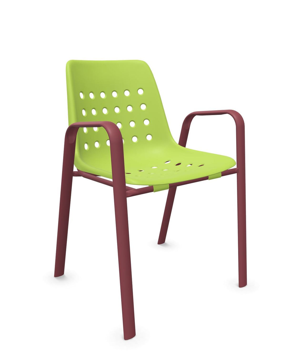 Schaffner Bermuda Fauteuil repas avec accoudoirs tubes ovales 