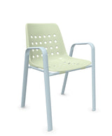 Schaffner Bermuda Fauteuil repas avec accoudoirs tubes ovales 