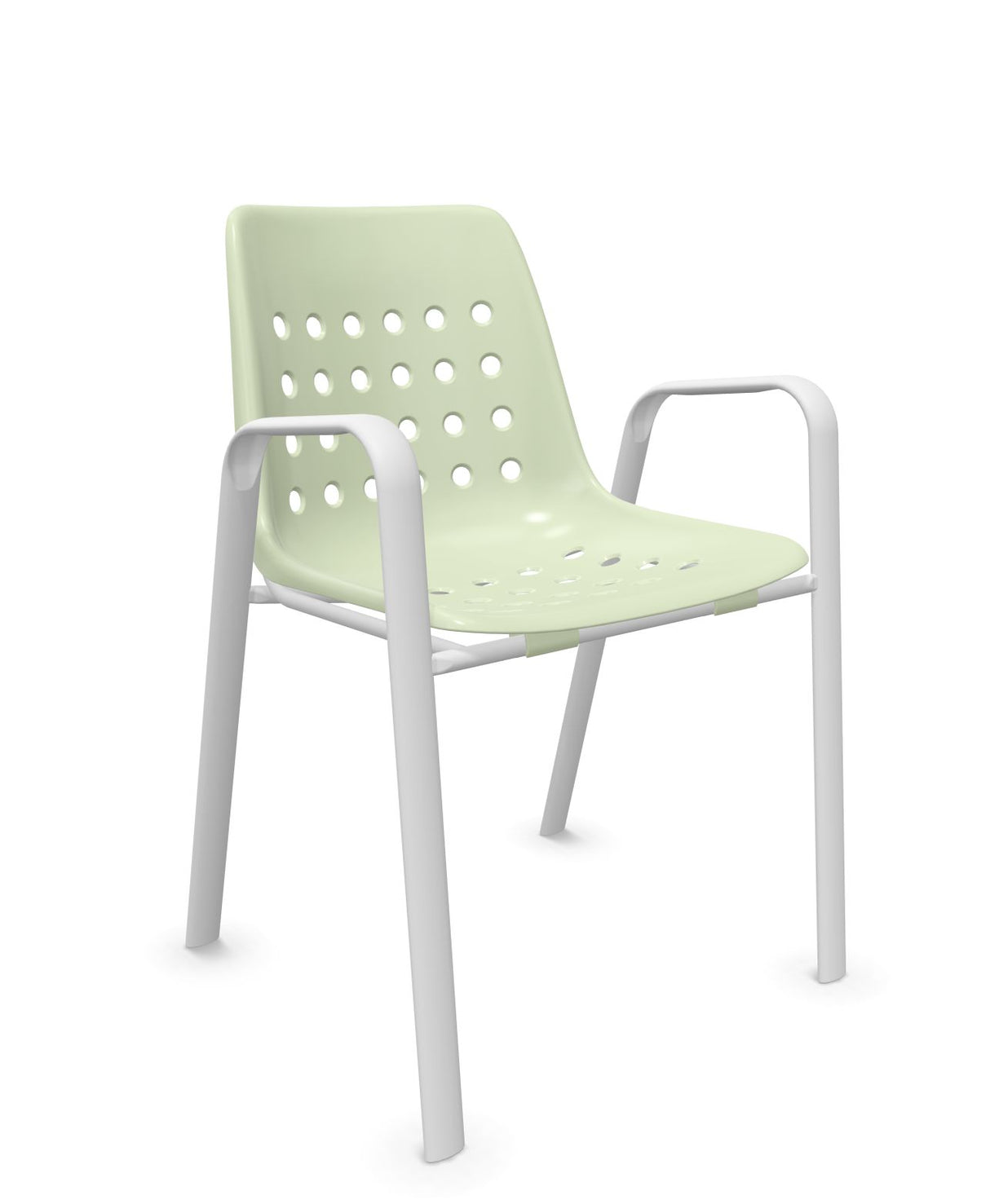 Schaffner Bermuda Fauteuil repas avec accoudoirs tubes ovales 