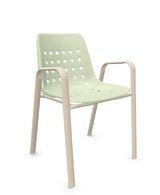 Schaffner Bermuda Fauteuil repas avec accoudoirs tubes ovales 