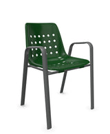 Schaffner Bermuda Fauteuil repas avec accoudoirs tubes ovales 