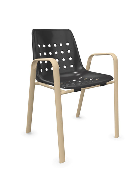 Schaffner Bermuda Fauteuil repas avec accoudoirs tubes ovales 