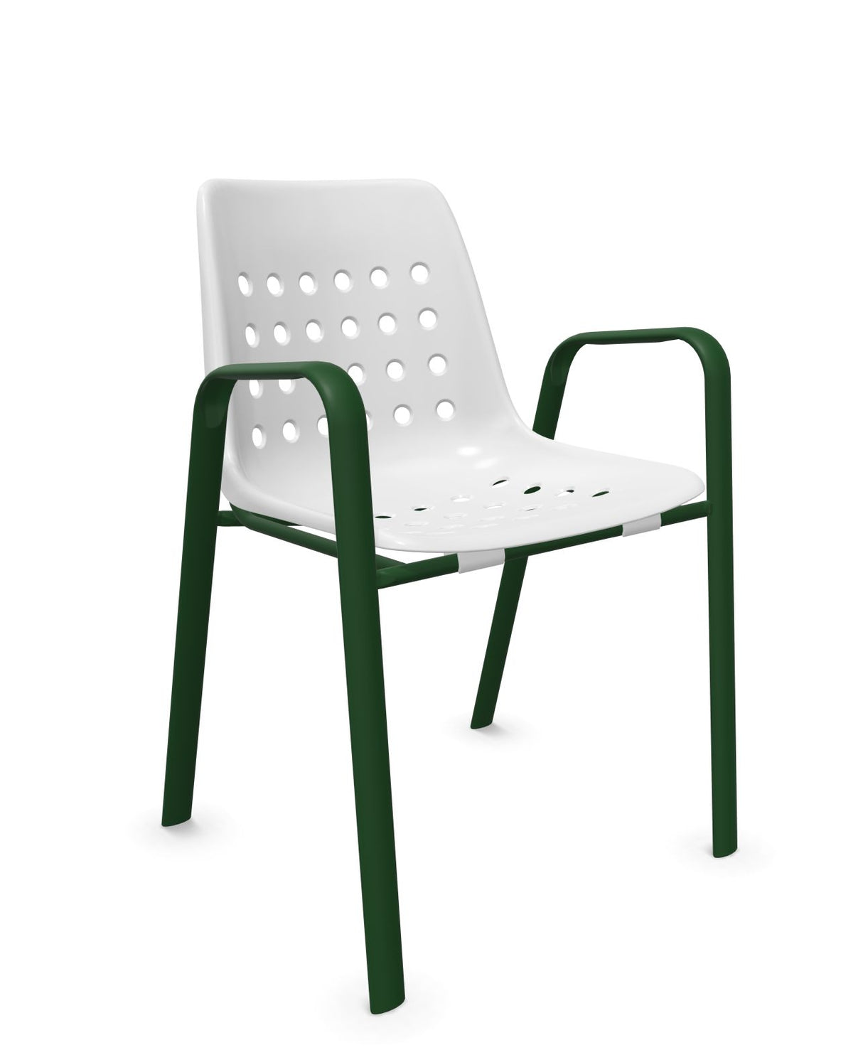 Schaffner Bermuda Fauteuil repas avec accoudoirs tubes ovales 