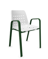 Schaffner Bermuda Fauteuil repas avec accoudoirs tubes ovales 