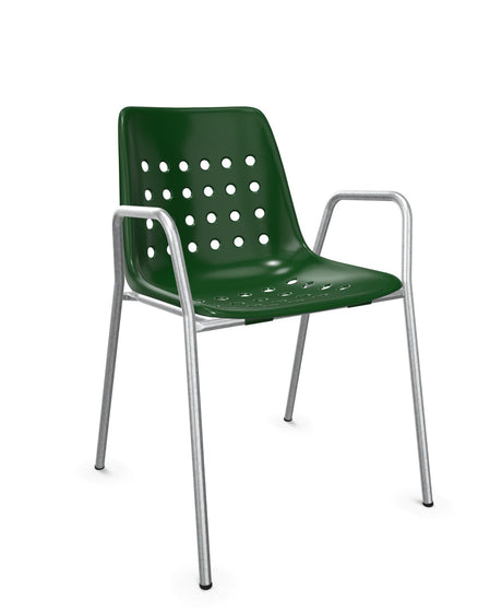Schaffner Bermuda Fauteuil repas avec accoudoirs tubes ronds 