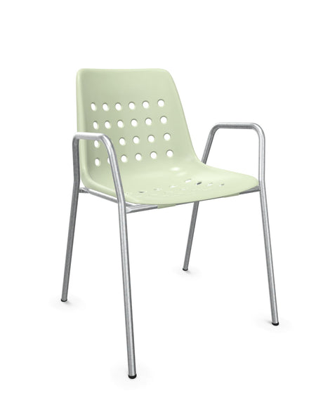 Schaffner Bermuda Fauteuil repas avec accoudoirs tubes ronds 