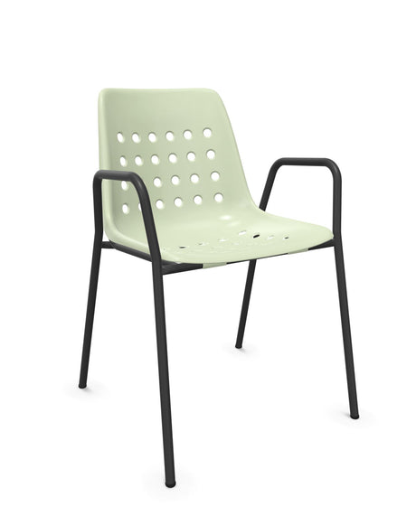 Schaffner Bermuda Fauteuil repas avec accoudoirs tubes ronds 
