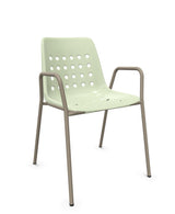 Schaffner Bermuda Fauteuil repas avec accoudoirs tubes ronds 
