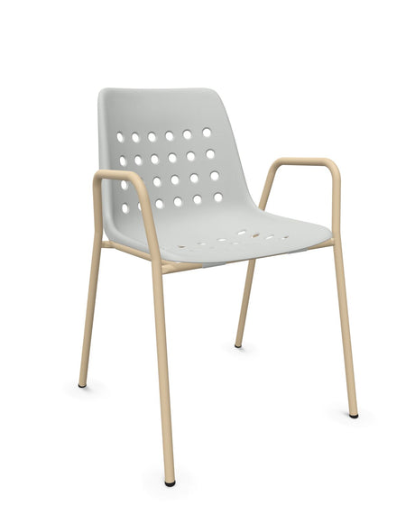 Schaffner Bermuda Fauteuil repas avec accoudoirs tubes ronds 