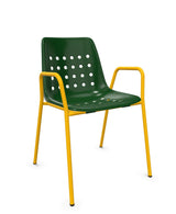 Schaffner Bermuda Fauteuil repas avec accoudoirs tubes ronds 