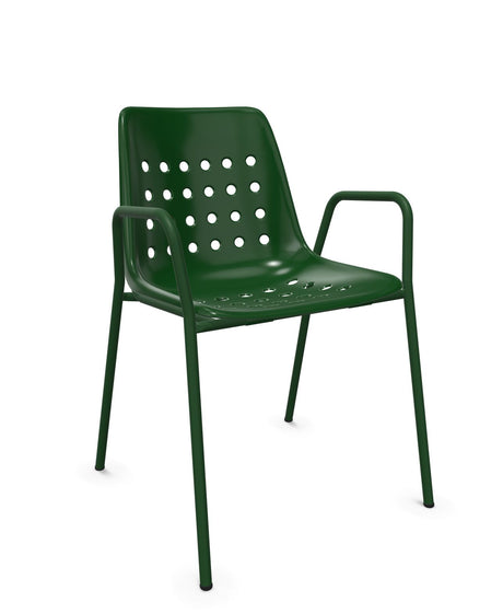 Schaffner Bermuda Fauteuil repas avec accoudoirs tubes ronds 
