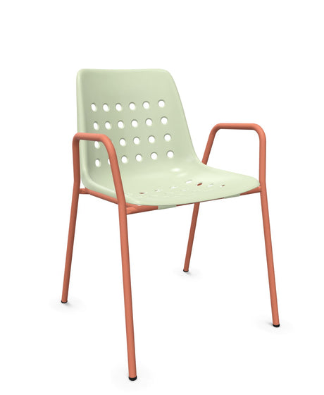 Schaffner Bermuda Fauteuil repas avec accoudoirs tubes ronds 