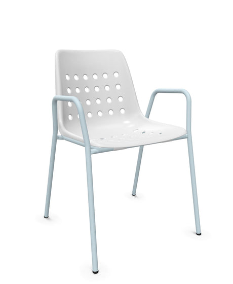 Schaffner Bermuda Fauteuil repas avec accoudoirs tubes ronds 