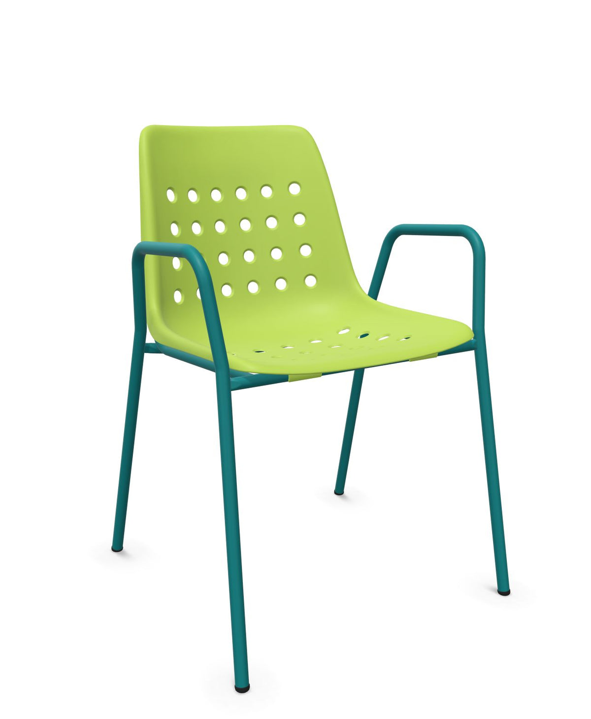 Schaffner Bermuda Fauteuil repas avec accoudoirs tubes ronds 