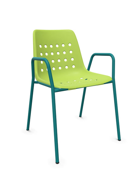 Schaffner Bermuda Fauteuil repas avec accoudoirs tubes ronds 