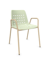 Schaffner Bermuda Fauteuil repas avec accoudoirs tubes ronds 