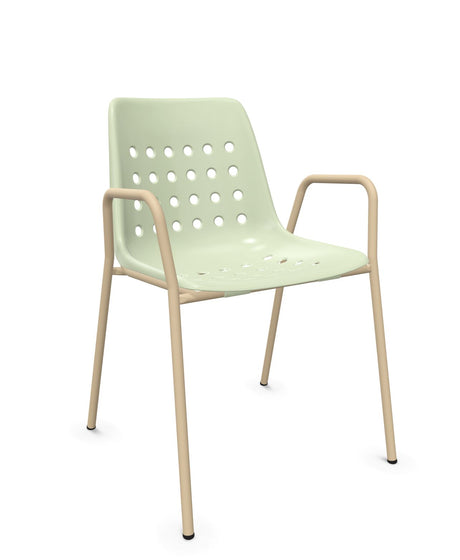 Schaffner Bermuda Fauteuil repas avec accoudoirs tubes ronds 