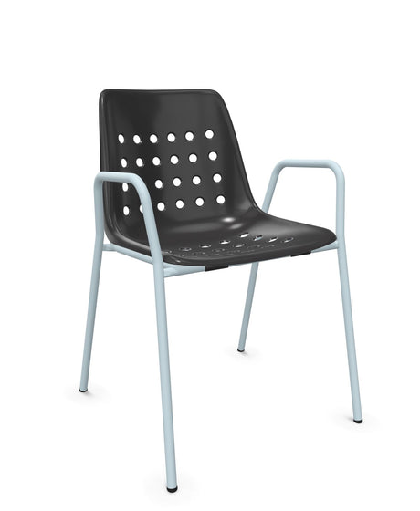 Schaffner Bermuda Fauteuil repas avec accoudoirs tubes ronds 