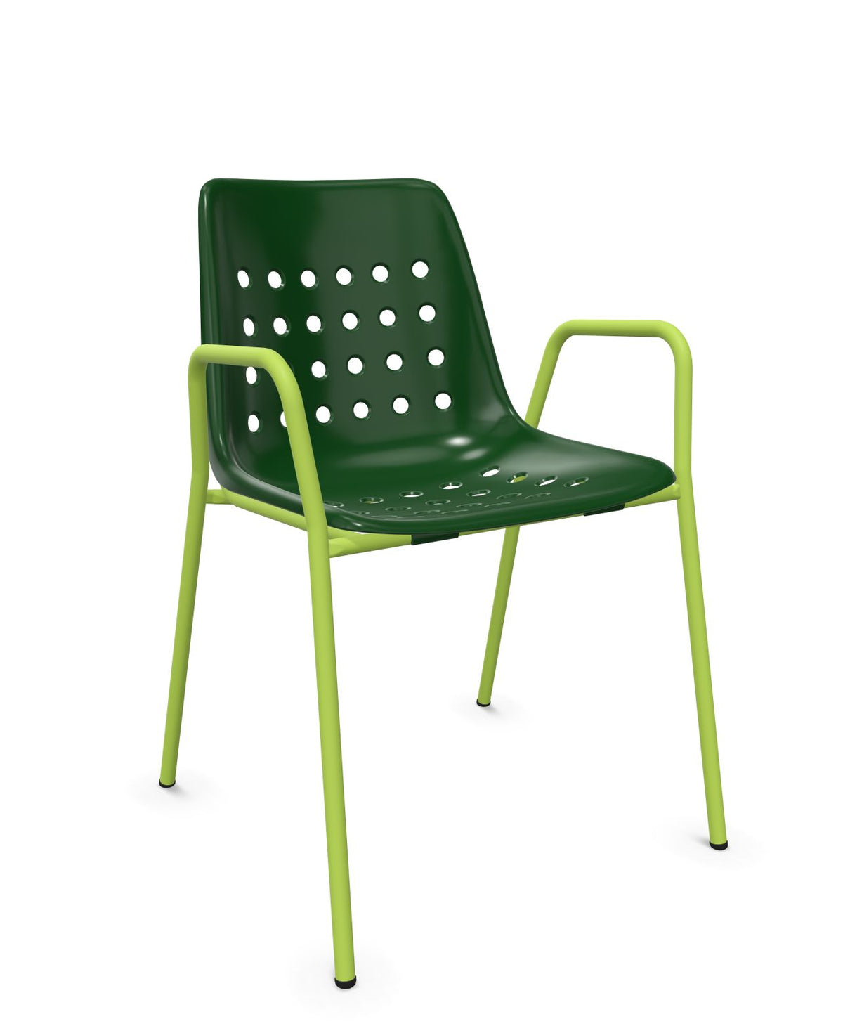 Schaffner Bermuda Fauteuil repas avec accoudoirs tubes ronds 