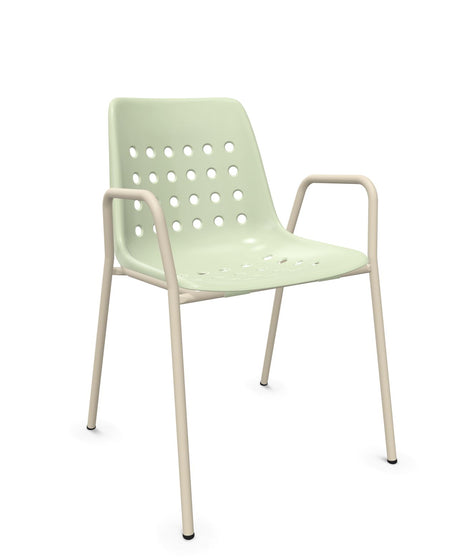 Schaffner Bermuda Fauteuil repas avec accoudoirs tubes ronds 