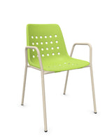 Schaffner Bermuda Fauteuil repas avec accoudoirs tubes ronds 