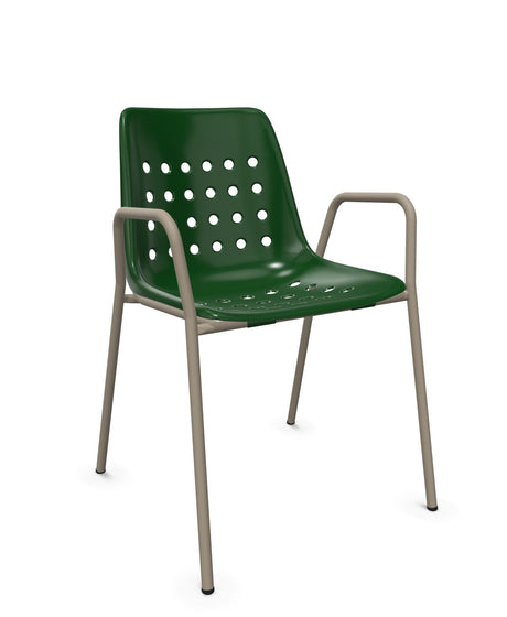 Schaffner Bermuda Fauteuil repas avec accoudoirs tubes ronds 