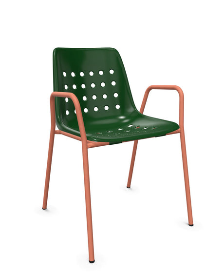 Schaffner Bermuda Fauteuil repas avec accoudoirs tubes ronds 
