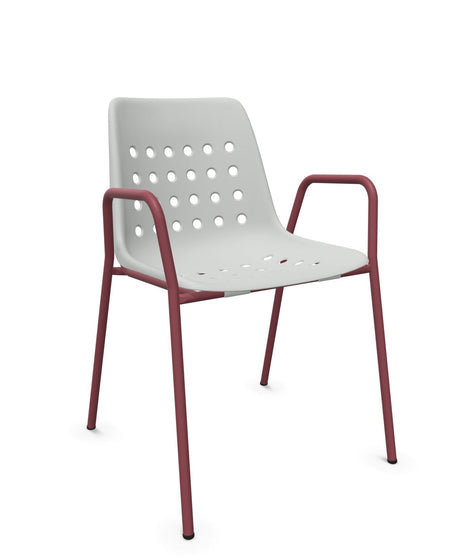Schaffner Bermuda Fauteuil repas avec accoudoirs tubes ronds 