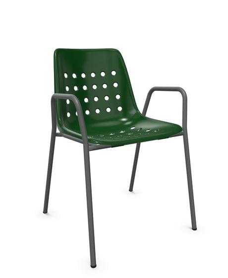 Schaffner Bermuda Fauteuil repas avec accoudoirs tubes ronds 