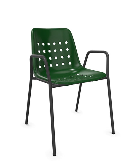 Schaffner Bermuda Fauteuil repas avec accoudoirs tubes ronds 