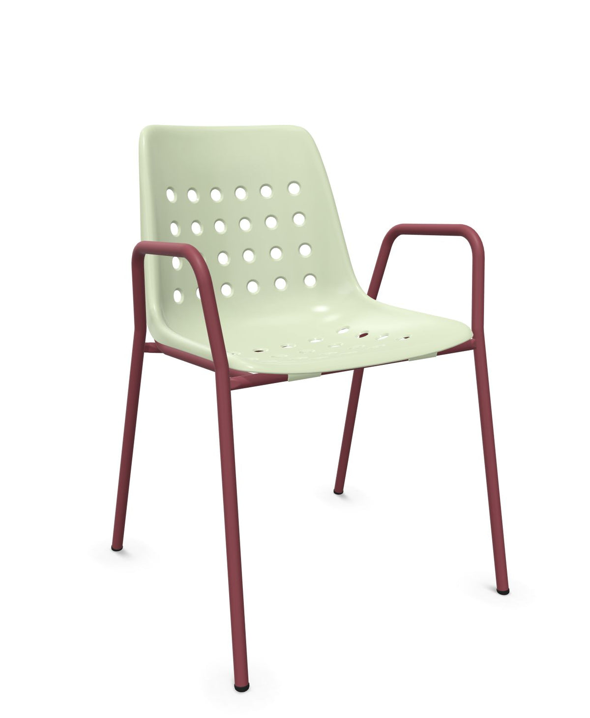 Schaffner Bermuda Fauteuil repas avec accoudoirs tubes ronds 
